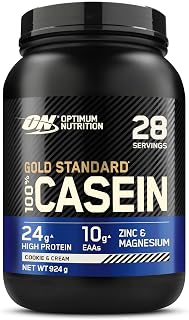 Optimum Nutrition Gold Standard 100% Proteína de Caseína en Polvo, Sabor Cookies & Cream, 924g, 24 Servicios