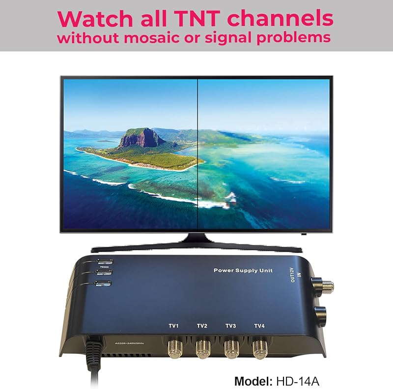 LEYF 4 kimenetű tápegység erősítőhöz, TNT antenna jelerősítő dekóder 2-8dB