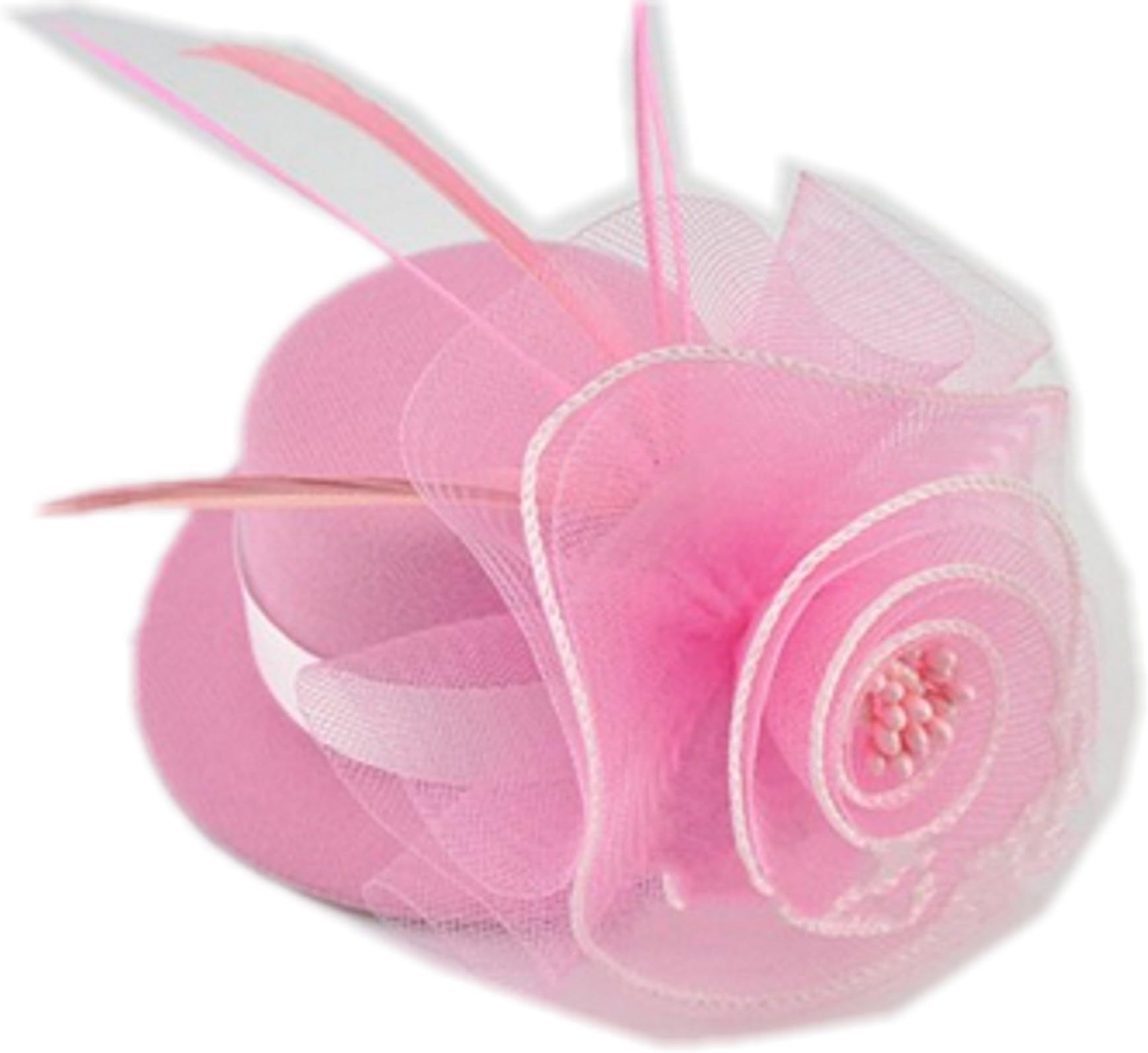 Spikerking Women's Fascinators Flowers Small Hat Hairclip (One Size, Pink)