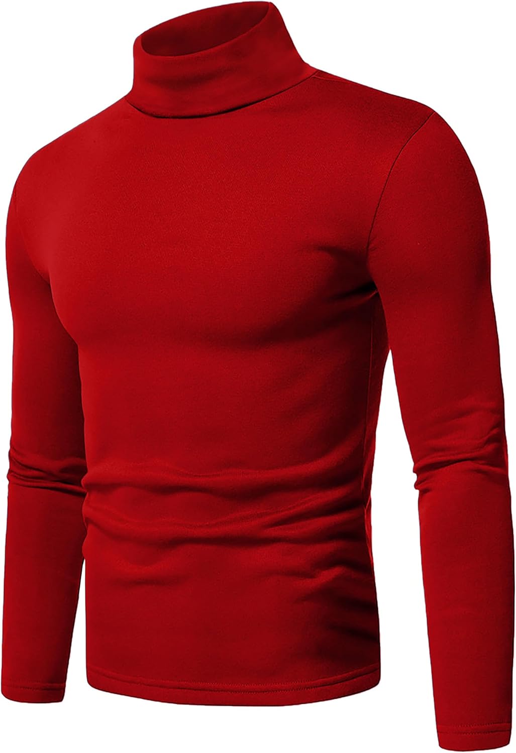 URBAN BUCK Mens Turtleneck Long Sleeve Shirt - Slim Fit Ultra Soft Stretchable Cotton Warm Winter Pullover Sweater for Men