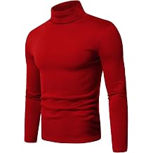 URBAN BUCK Mens Turtleneck Long Sleeve Shirt - Slim Fit Soft Cotton Stretchable Warm Winter Pullover Mock Neck Sweatshirt