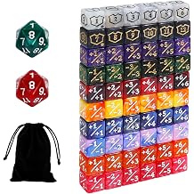 62 Pcs 12mm MTG Dice Plus 1 Life Counter & Shield & Spin Down Dice with Velvet Bag Compatible with Magic The Gatering CCG TCG Magic Card Game Accessories
