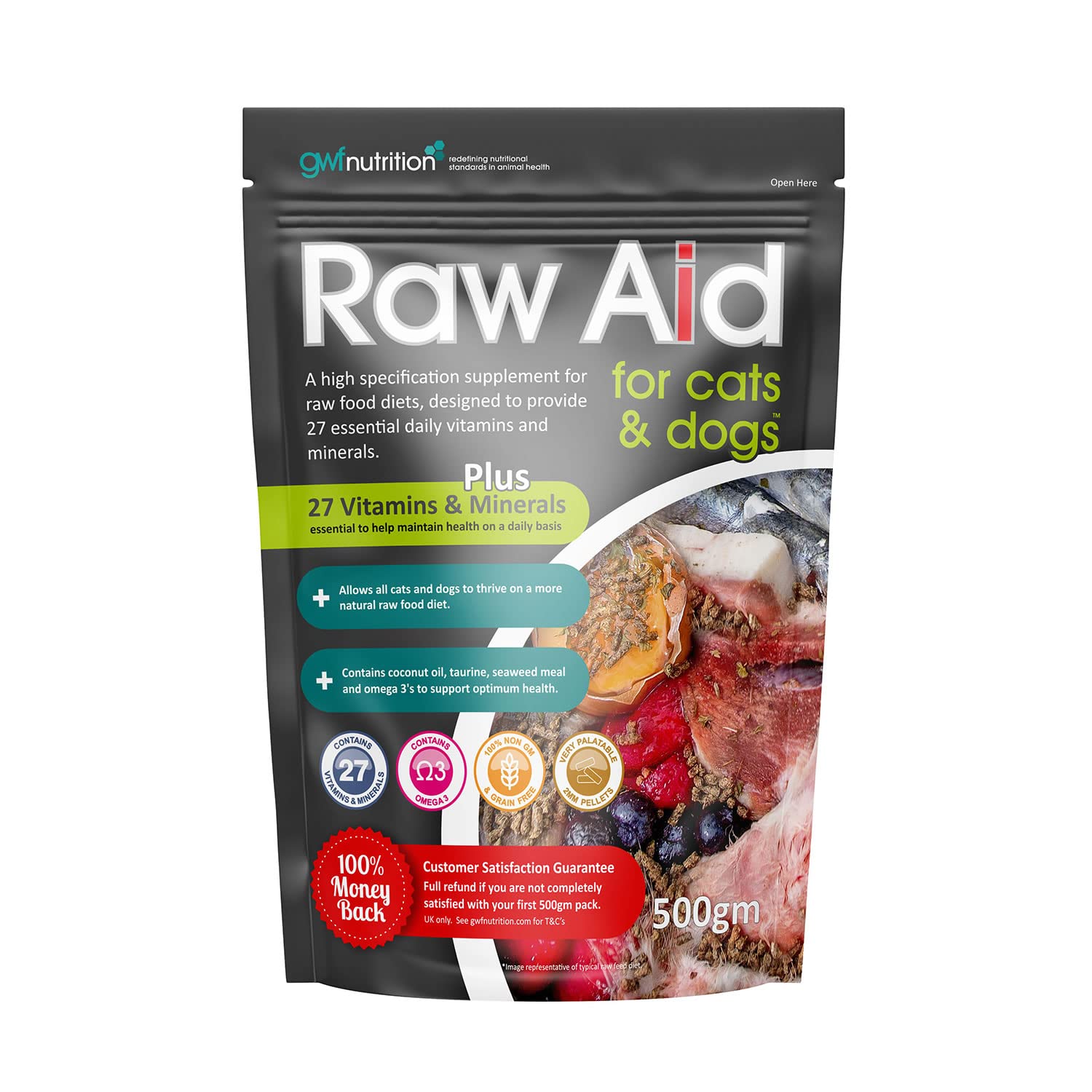 GWF Nutrition Raw Aid Supplement for Cats & Dogs 500gm