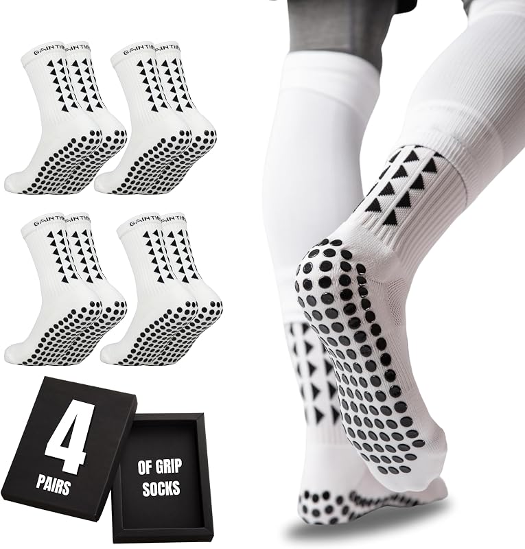 Gain The Edge Soccer Grip Socks - Set - White
