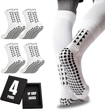 Gain The Edge Football Grip Socks 3.0-1pc, 2pc and 4pc Set - Non Slip Football Socks - Updated Model