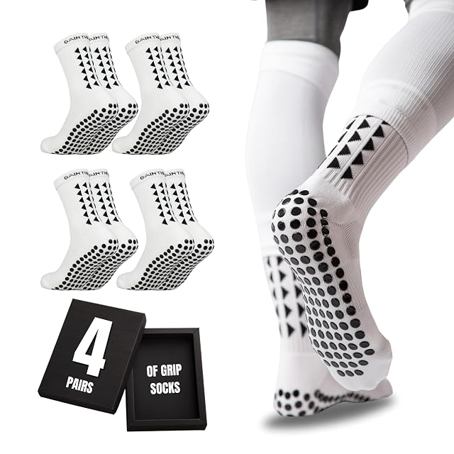 Gain The Edge Soccer Grip Socks - Set - White