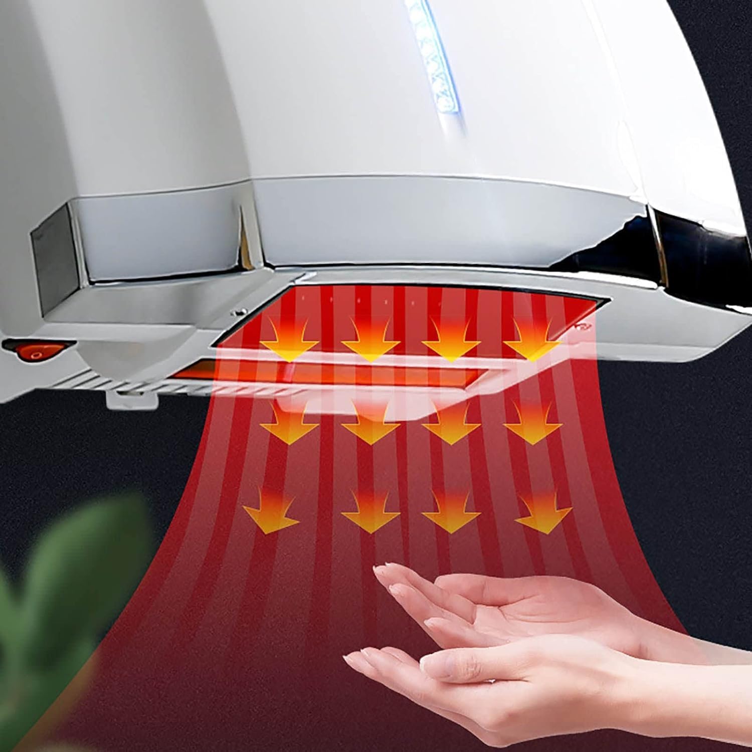 1800w Commercial Bathroom Hand Dryer Electric Automatic Air Hand Dryer Hot and Cold Dual Control Abs Cover Wall Mounted for Home/Shopping Mall/Bathroom,