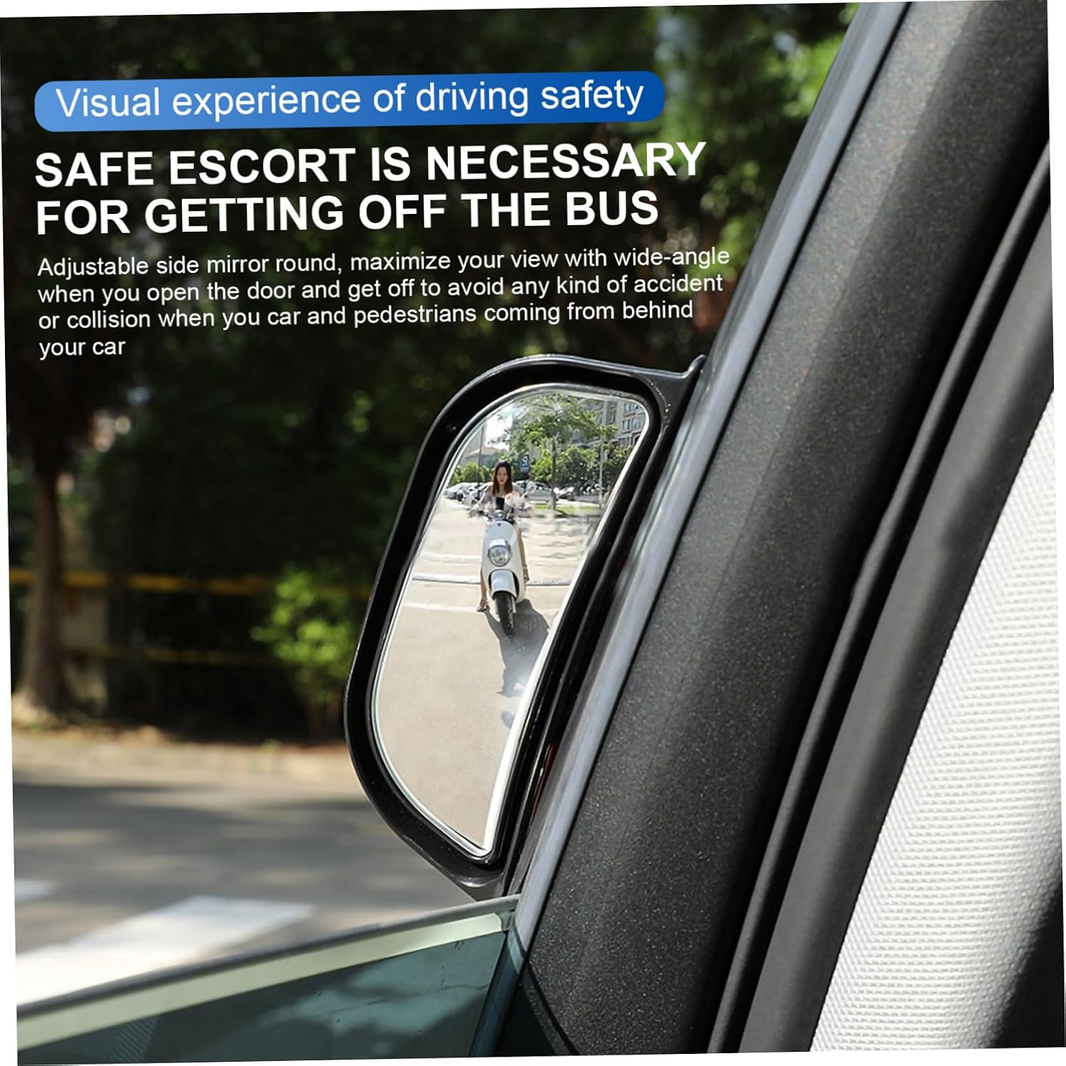 1Set Pillar Mirrors Rear Seat Side View Mirrors for Enhanced Visibility and Safety Black