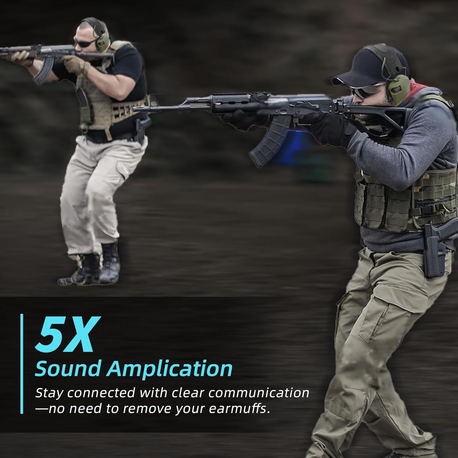 ZOHAN Electronic Shooting Ear Protection with 5X Sound Amplification & NRR 23dB for Huntng Gun Range - Image 6