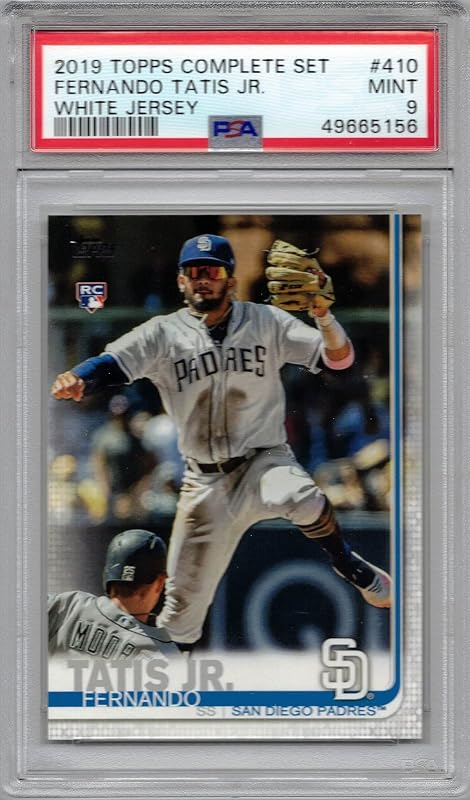 2019 Topps Juego completo Variación Béisbol #410 Fernando Tatis Jr. Tarjeta de novato calificada PSA 9 Mint