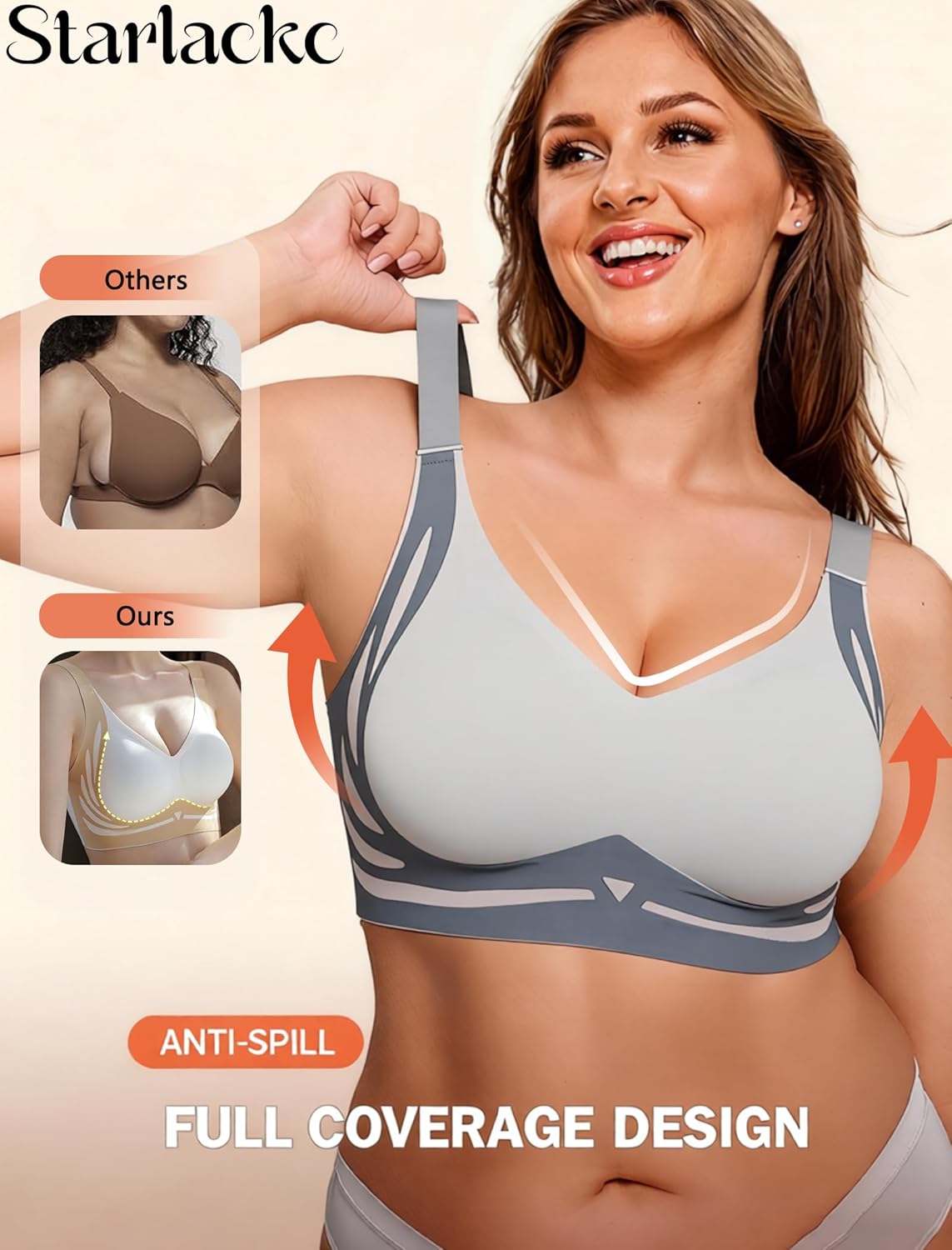 Jelly Bras for Women Plus Size Bras Wireless Bra No Underwire Push Up Seamless Sleep Comfortable Womens - Image 3