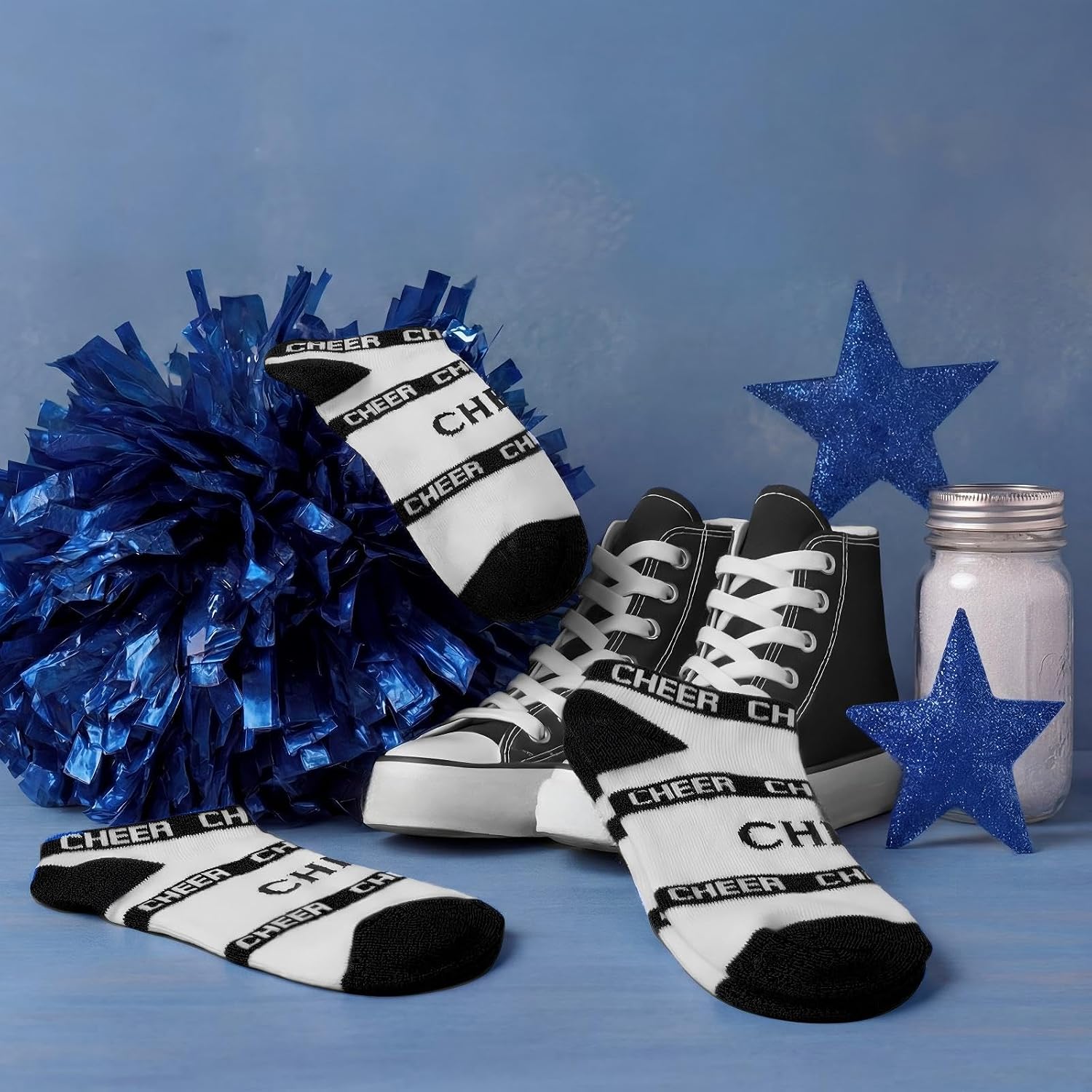 Twistover 6/12 Pairs Cheer Socks Bulk Cheer Ankle Sock Cheerleading Team Gift for Women Cheerleader Sport Team Spirit Supply