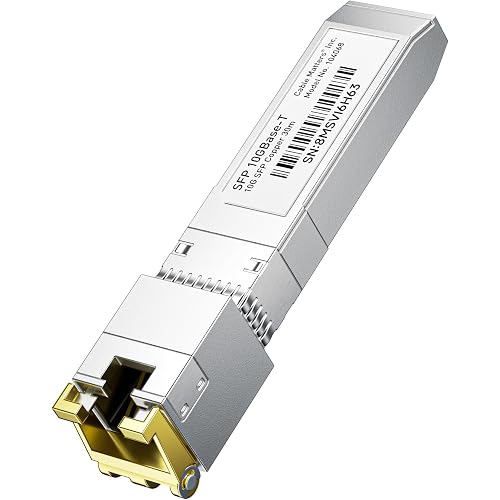 Cable Matters 10GBASE-T SFP+ to RJ45 Copper Ethernet Transceiver Module for Cisco, Ubiquiti, TP-Link, Netgear, D-Link, MikroTik, and Supermicro Equipment