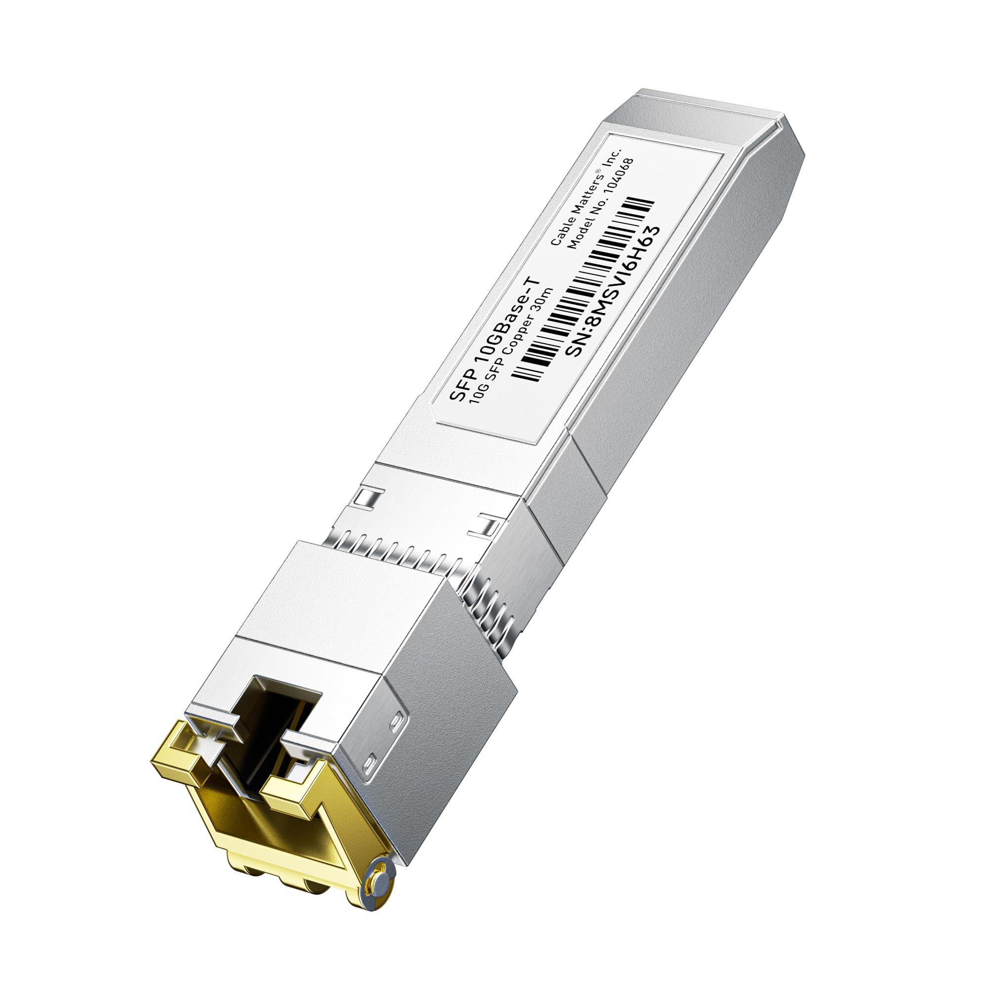 Cable Matters 10GBASE-T 10 Gigabit SFP+ to RJ45 Ethernet Modular Transceiver for Cisco, Ubiquiti, TP-Link, Mikrotik, Netgear, Supermicro