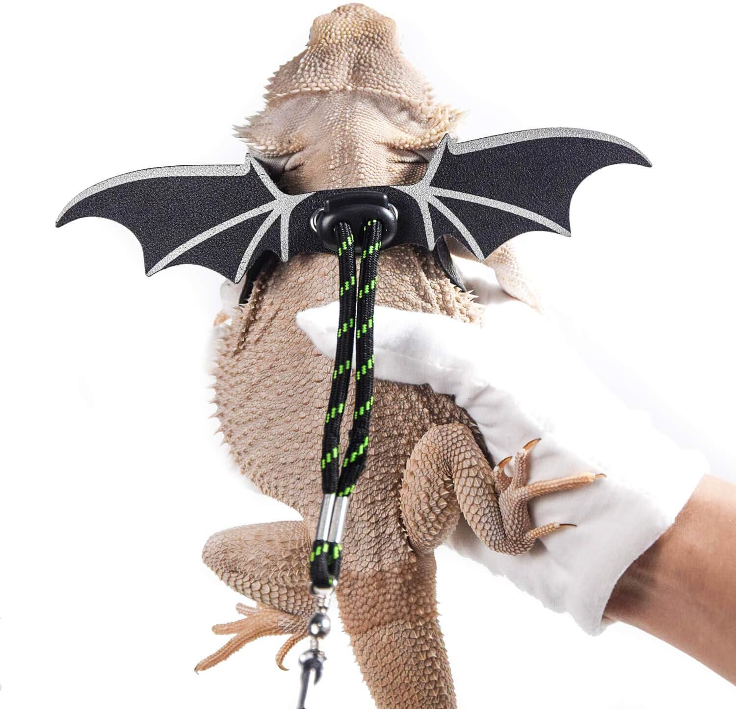 WATFOON Adjustable Lizard Leash Bearded Dragon Harness Soft Leather Cool Wings Training Leashes for Reptiles Leopard Gecko Anole Hamster…