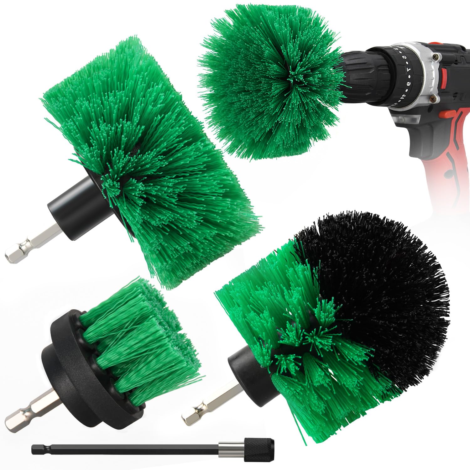 4pcs Drill Brush Attachment Kit 2025 New Grout Drill Brush Set All Purpose Power Scrubber Cleaning Kit for