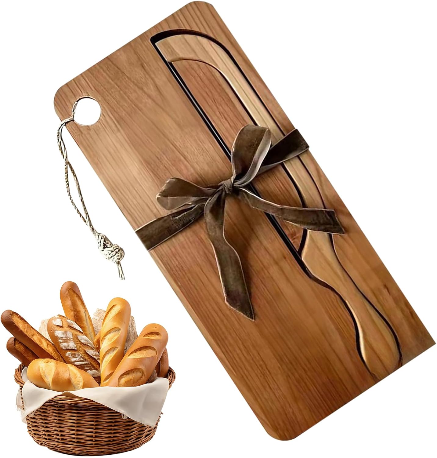 Slicing Guide - Wooden Bread Cutting Frame for Baking | Adjustable Thickness Design for Uniform Loaf Portions, Handmade Bread Support Tool for Kitchen Baking Preparation 15.35×7.87in