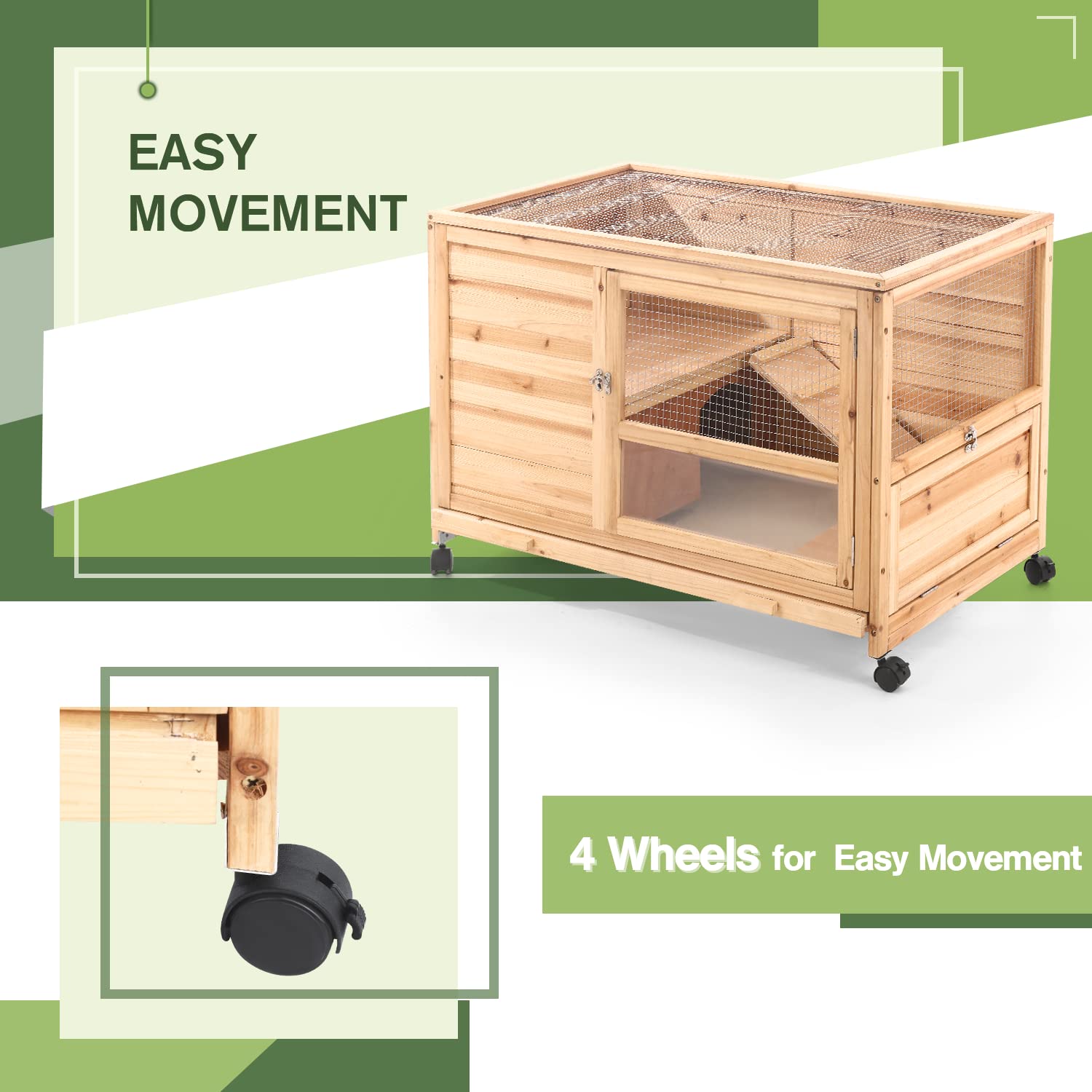 Buy YOLENY Rabbit Hutch Wooden, Bunny Hutch Indoor Rabbit Cage Outdoor