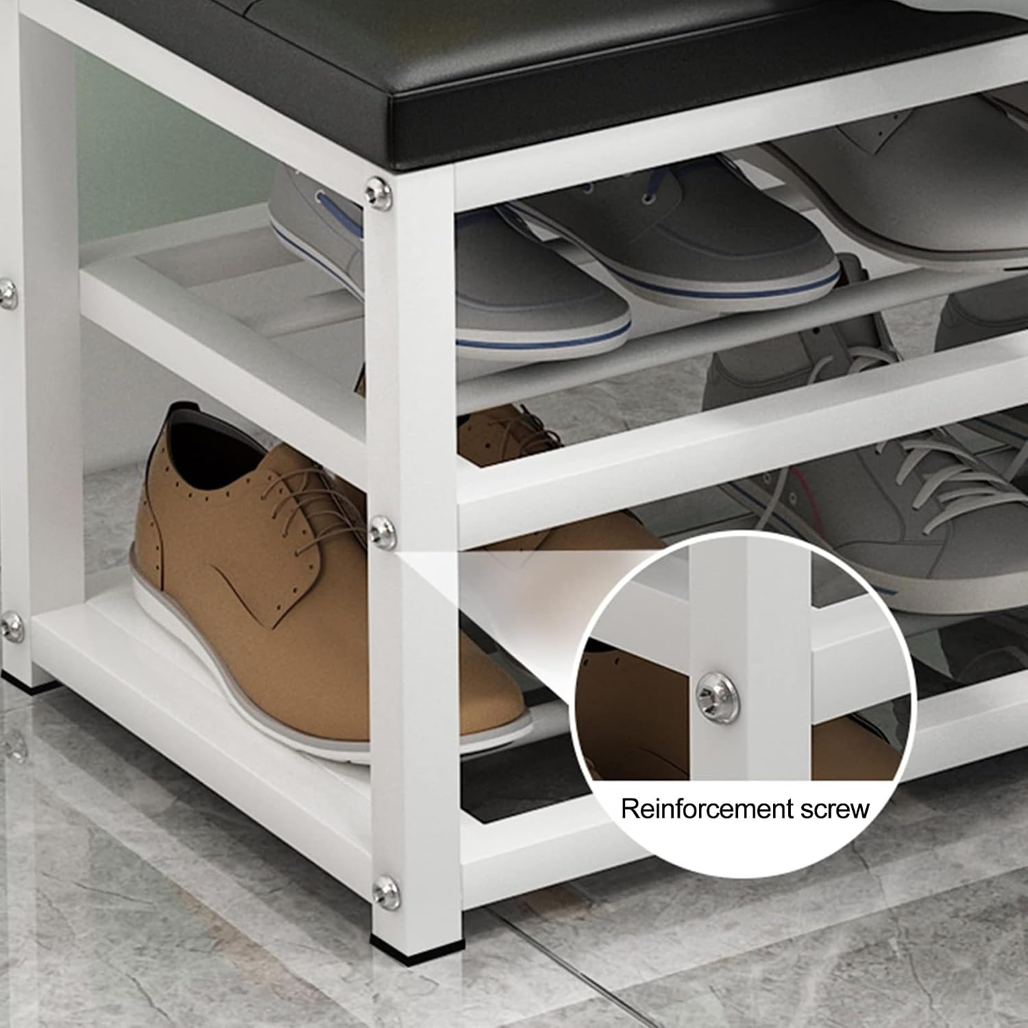 Shoe Storage Bench with Seat,Hallway Bench,Shoe Rack Small Bench,Versatile Entryway Bench With Shoe Storage,Space-Saving Shoe Shelf,Modern Style,Loads 150 kg,for Indoor,Corridor,Living Room,Bedroom(Bl