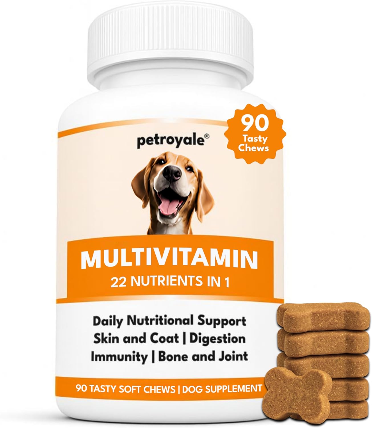 22 in 1 Dog Multivitamin Chews - Taurine Dog Multivitamin & Taurine Supplements for Dog - Dog Vitamins & Supplements for Joints, Skin, Coat & Immunity - Daily Multivitamin (90 Soft Chews)