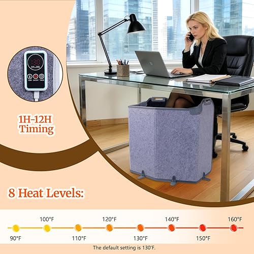 Miniatura 2 de Calentador de pies portátil seguro, calentador de espacio eléctrico adecuado para piernas, rodillas y tobillos, adecuado para oficinas y hogares,