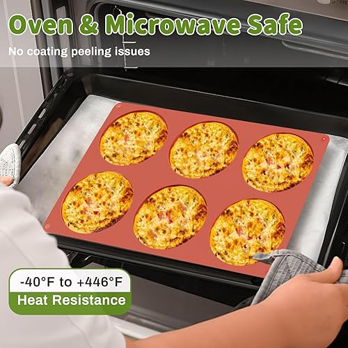 Miniatura 4 de JOERSH Molde de silicona para huevos de 2 unidades para sándwiches de desayuno de 4 pulgadas redondo para magdalenasbandeja para huevos, moldes de