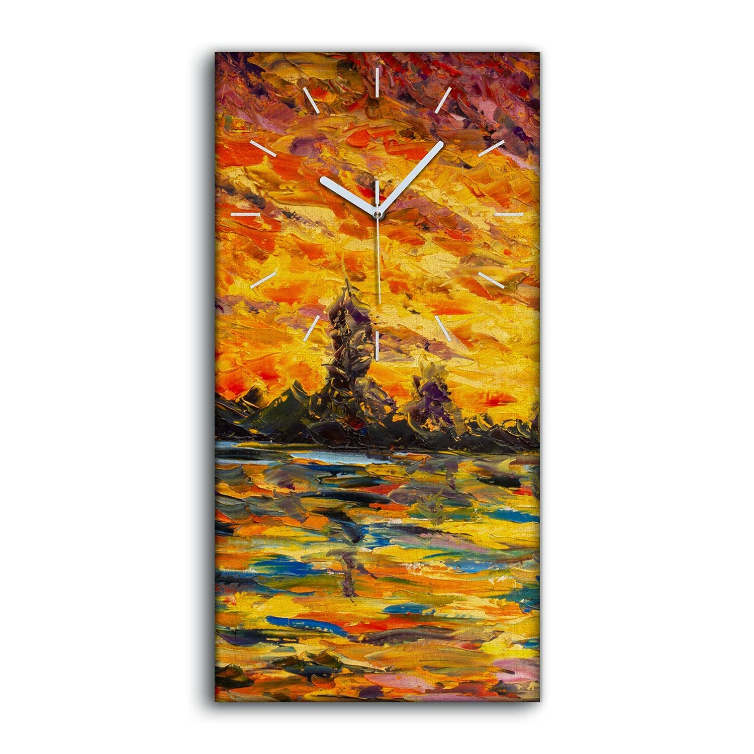 Horloge sur Toile Silencieuse 30x60cm sans tic-tac pour retrouver le sommeil dans la chambre