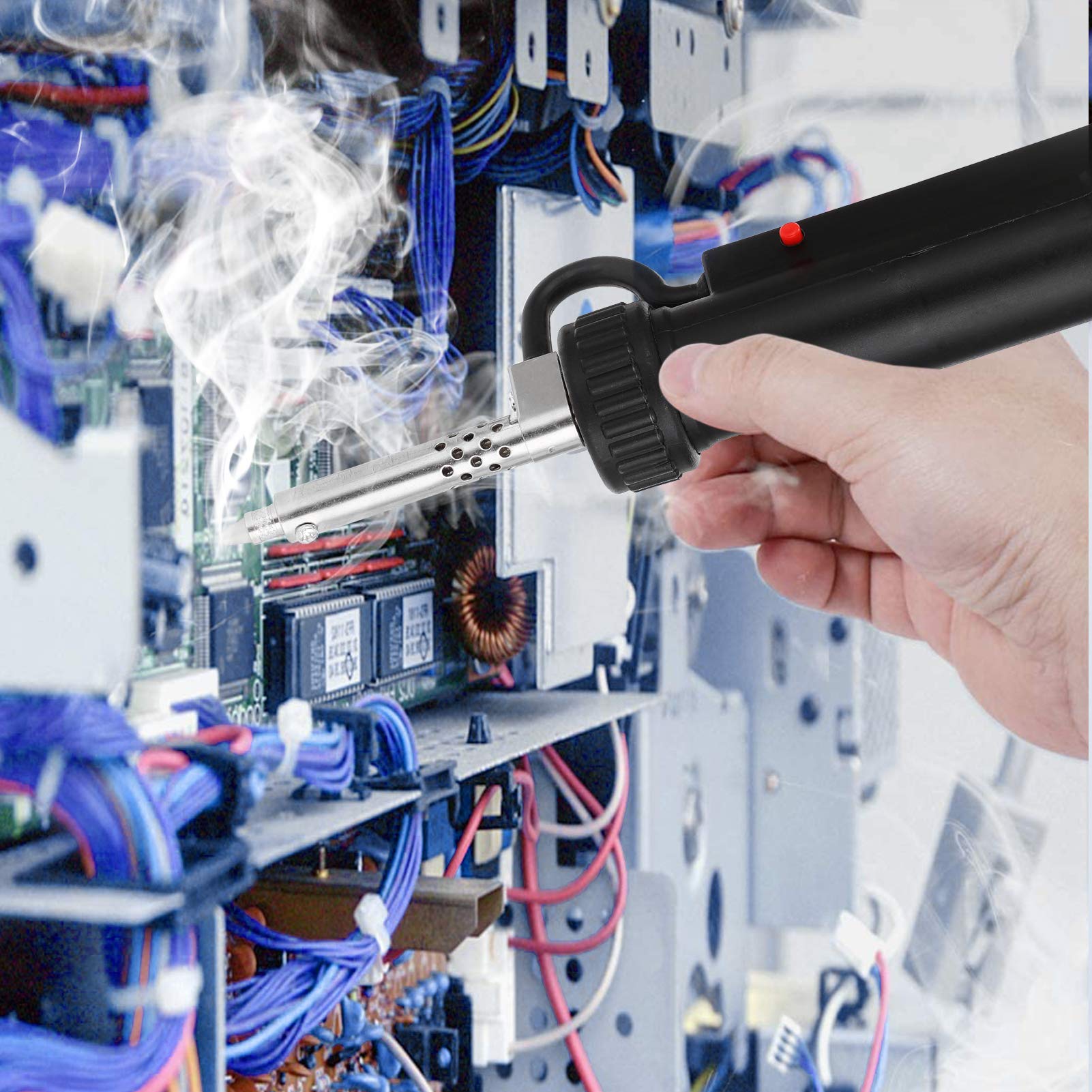 Weytoll Elektrische Entlötpumpe, Elektrisches Vakuum Entlötkolben, absaugen von flüssigem Lötzinn, 350W Entlötpumpe mit Heizung, Handfläche, Elektro-Solder Tin Sucker Va-cuum Soldering (Schwarz)