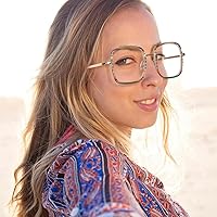 Vista 16 de VOOGLAM Square Blue Light Blocking Glasses for Women Anti Eyestrain UV Computer Eyewear Jace