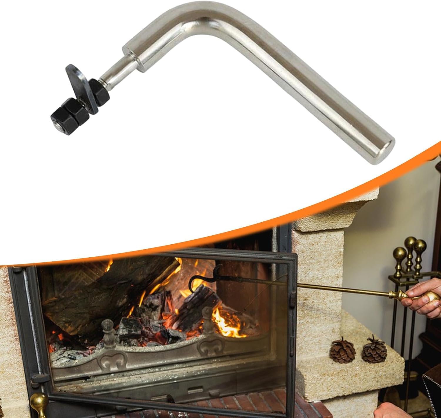 Fireplace Door Handle Accessories Household Replace Parts Comfortable Grip