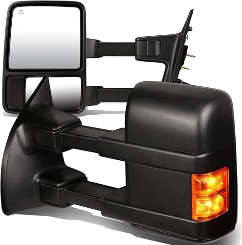 Miniatura 8 de DNA Motoring TWM-027-T999-CH-AM - Espejos laterales de remolque izquierdo + lado derecho compatibles con 08-16 F250  F350  F450  F550  F550 Super