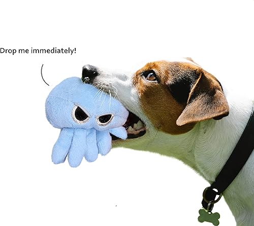 Miniatura 4 de Juguete chirriante de pulpo gruñón para perro, 6 pulgadas, divertido y adorable juguete de peluche, juguete duradero para cachorros, para perros