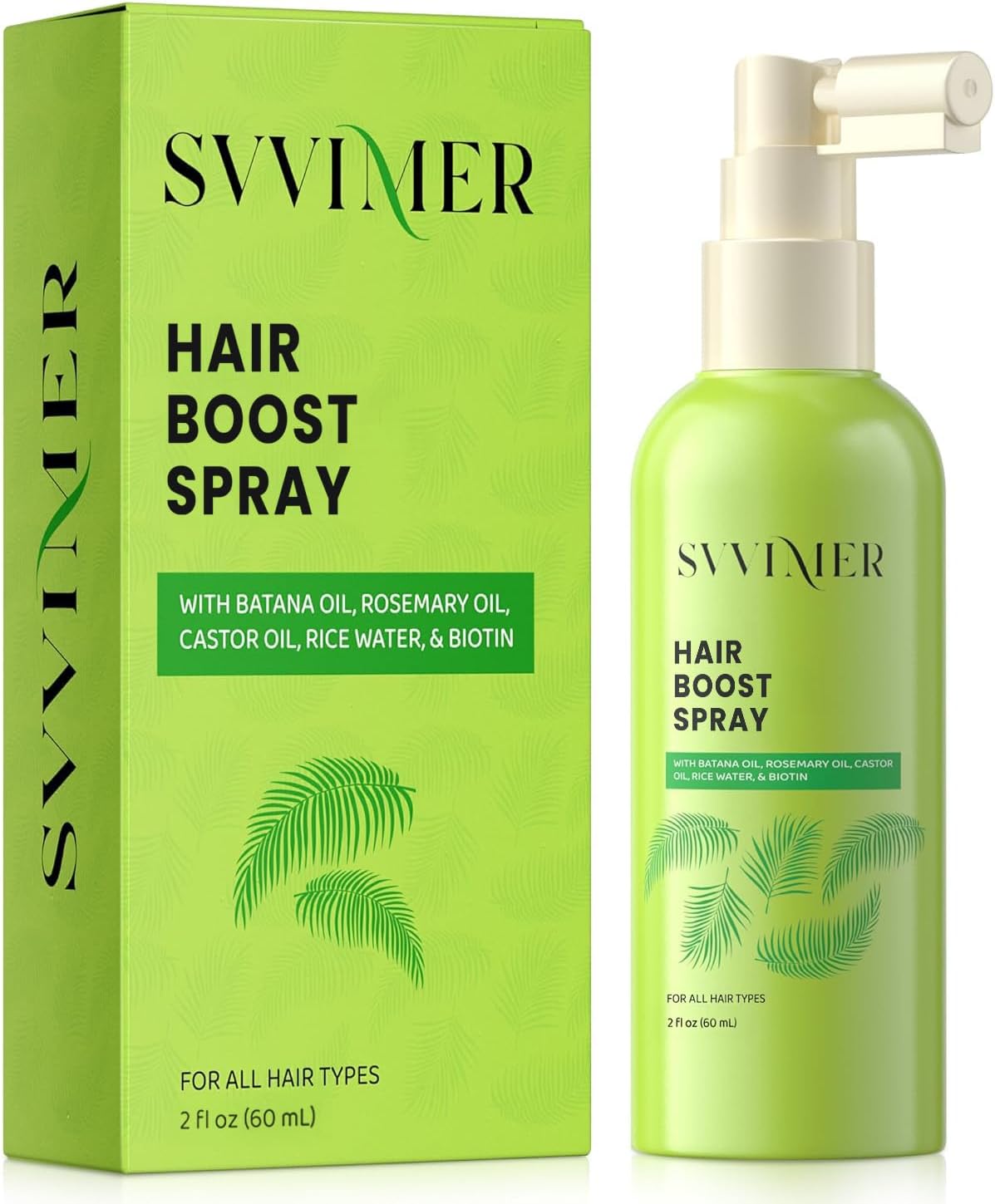 Hair Growth Serum Spray with Rosemary Oil & Batana, Biotin for Hair Loss & Thinning Hair, Thicker & Fuller Hair for Women & Men, 2 oz