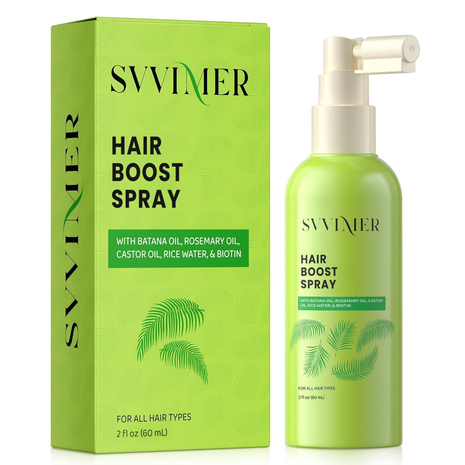 Svvimer Hair Growth Serum Spray - with Rosemary Batana Oil Biotin for Hair Loss and Thinning Hair - Thicker Fuller Hair for Women Men 2 Fl Oz (Pack of 1)