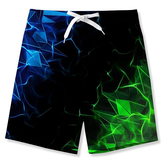 Idgreatim Teens Boys Swim Trunks Quick Dry Beach Swimwear UPF 50 Board Shorts with Mesh Lining 6-14 Years