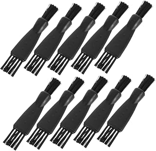Cleaning Brush Dual Head Shaver Black Nylon 10pcs for Men | Portable Flexible Accessory, Travel and Business Use, Household Appliances and Clipper Maintenance