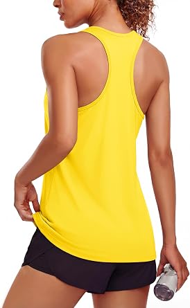 MAGCOMSEN Tank Tops for Women Workout Racerback Sleeveless Racer Back Tops Athletic Yoga Running Gym Muscle Pilates Tank