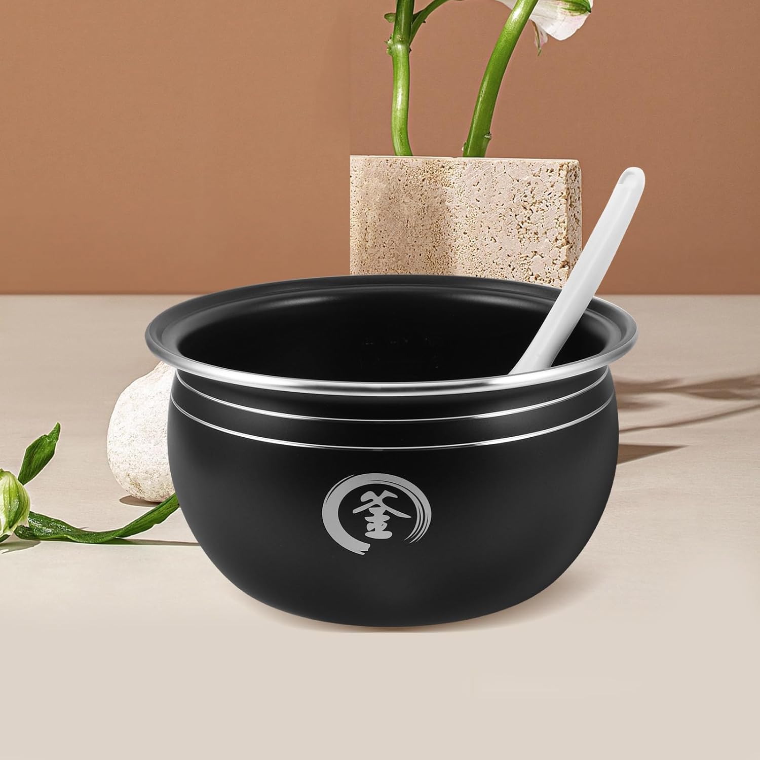 Rice Cooker Inner Pot Replacement: Non-Stick Inner Container - 3 Pot Insert with Cup Spoon for Electric Rice Cookers or Pressure Pan