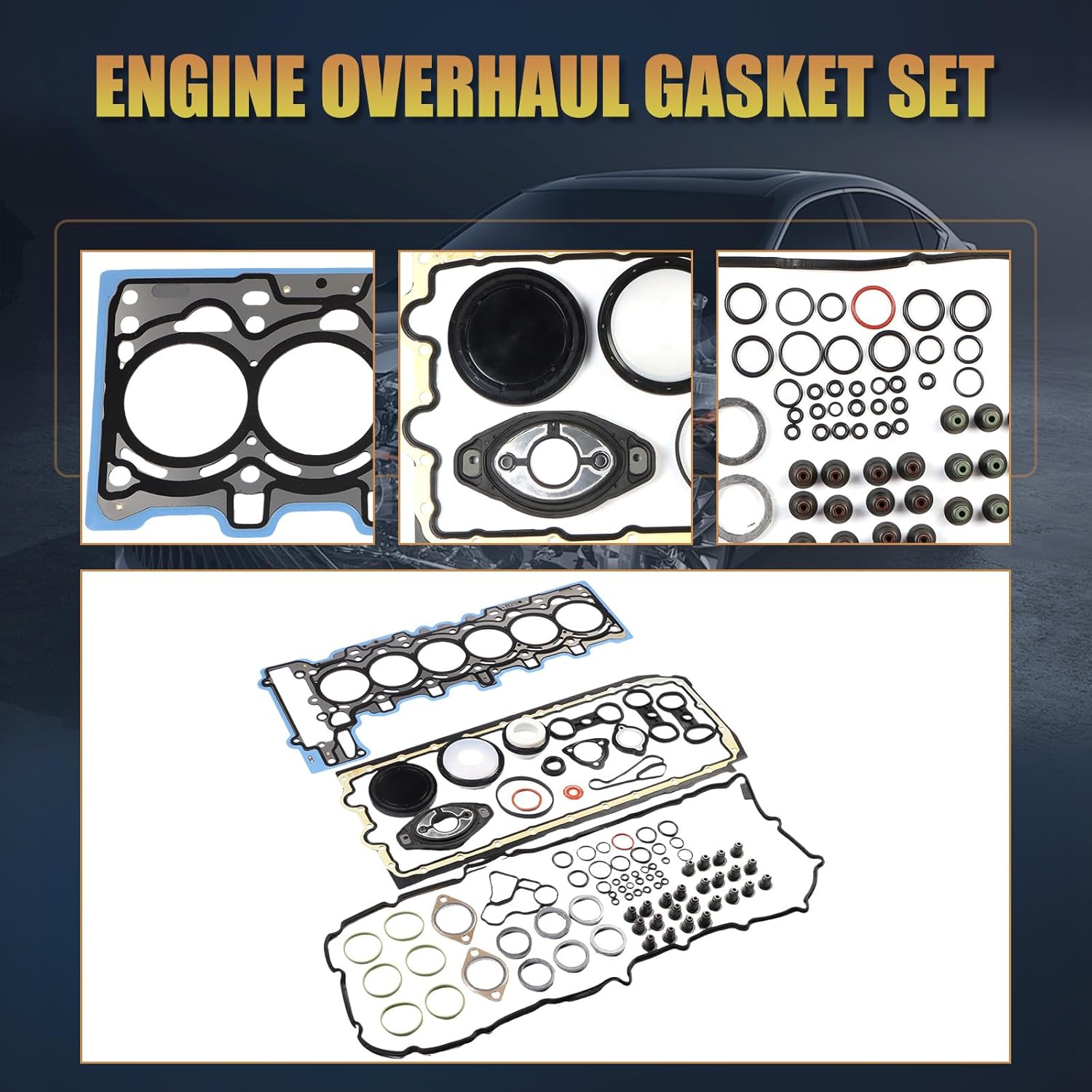 N52 Engine Cylinder Head Gasket Set Fits for BMW 323xi 325i 523i 525i X3 E91 2.5L L6 N52B25 Cylinder Head Gasket Set Replace OE 11127582245 11117587168