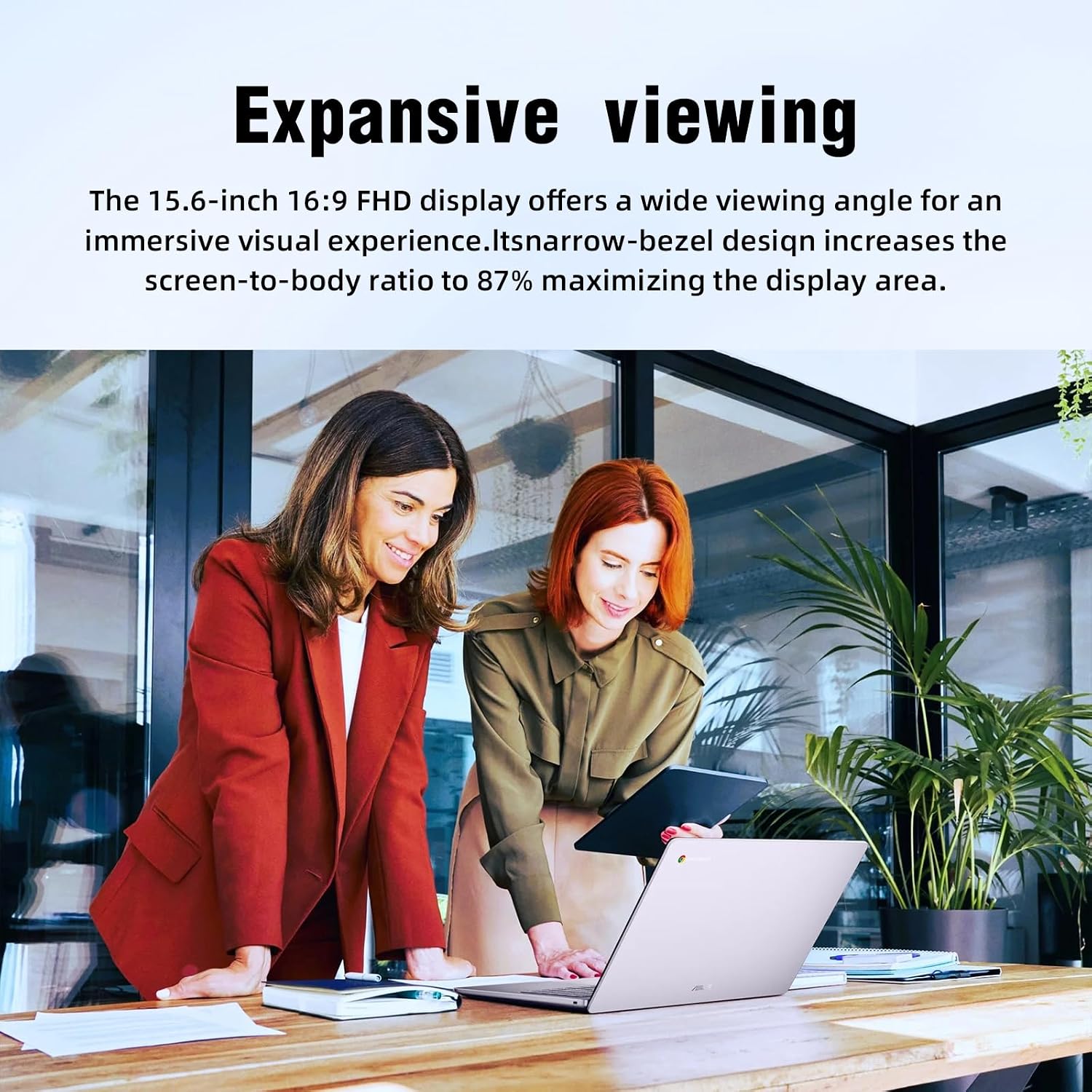 ASUS 15.6" FHD Chromebook for Students Business, Slim-Bezel Anti-Glare M, 128GB Storage, 4GB RAM, All-Day Battery Life, Durable Ultraportable Notebook, Tpye-A/C, HDMI, Pastel Purple image 7
