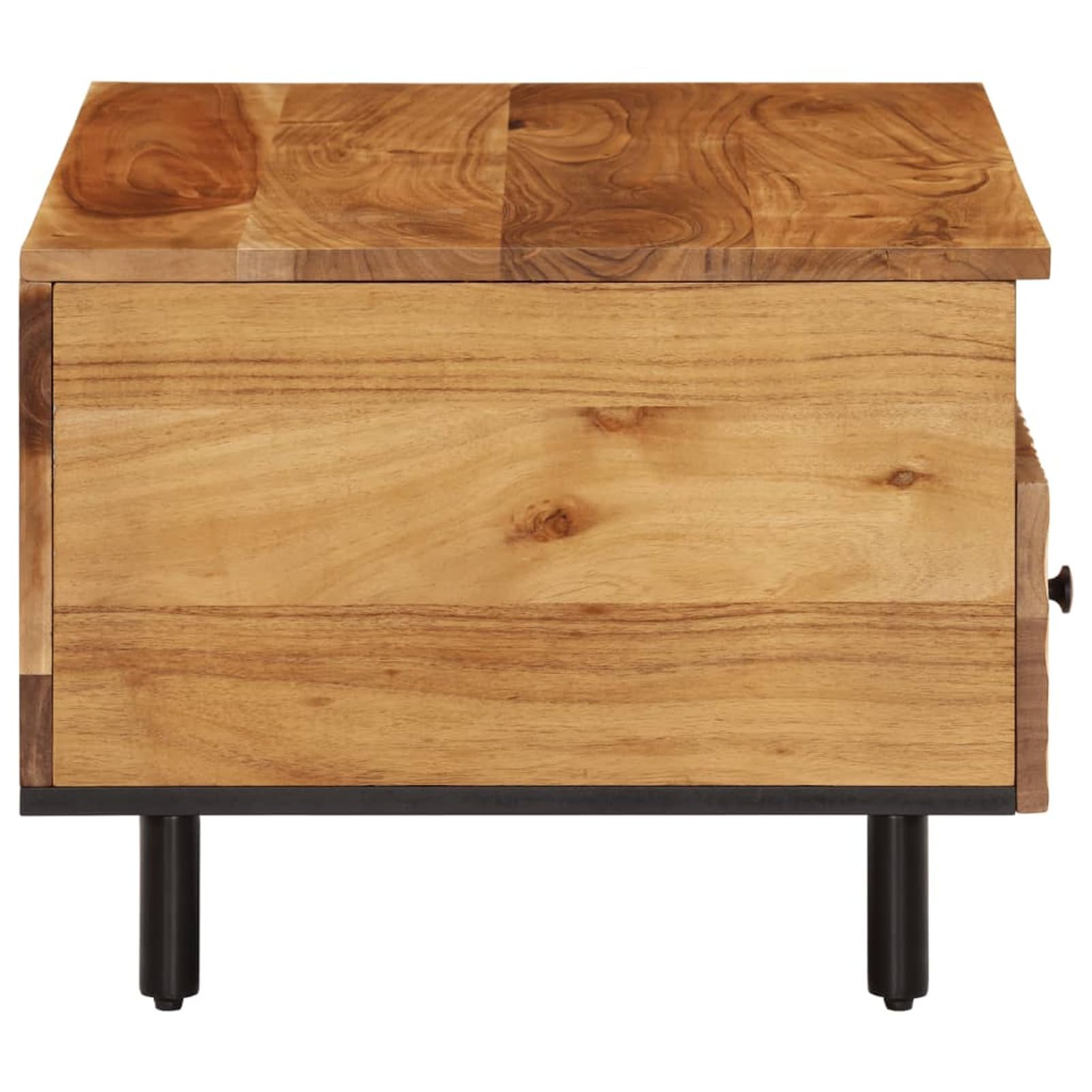 Homgoday Table basse 80 x 54 x 40 cm en bois d'acacia massif, table d'appoint pour salon, salle de réception d'invités, chambre à coucher et mobilier de bureau