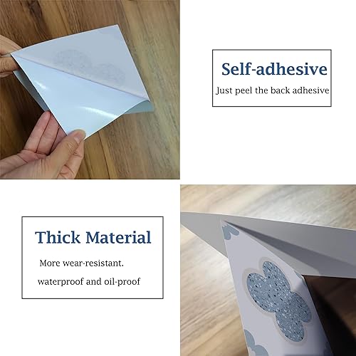 Miniatura 28 de Adhesivos para azulejos autoadhesivos, 12 unidades, autoadhesivas, calcomanías decorativas de pared para cocina, baño, azulejos, impermeables, Pata