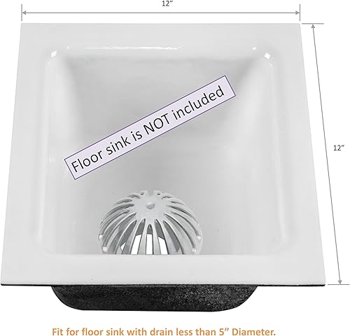 Miniatura 6 de Leyso FS-DS - Cubierta de drenaje de fregadero de aluminio resistente para cocina, restaurante, bar, buffet o servicio de alimentos. 5-14 pulgadas