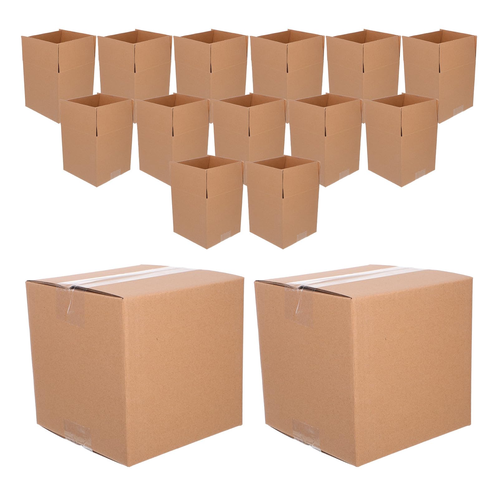 POPETPOP 15piezas Cajas de Cartón Cuadradas para Mudanza Cartón Resistente Cajas de Embalaje Pequeñas para Envío de Paquetes y Almacenamiento