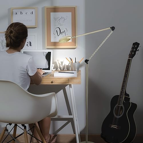 Miniatura 3 de Brightech Sage - Lámpara de pie y mesa LED 2 en 1 para manualidades, lámpara de lectura de pie ajustable sobre silla, para sala de estar y oficina,
