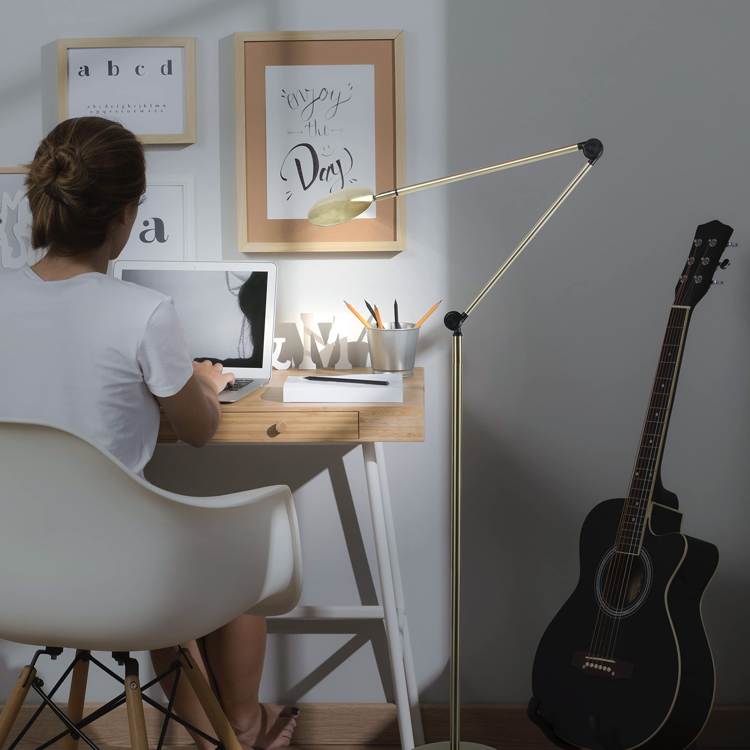 Brightech Sage 2-in-1 LED Craft Table and Floor Lamp – Adjustable