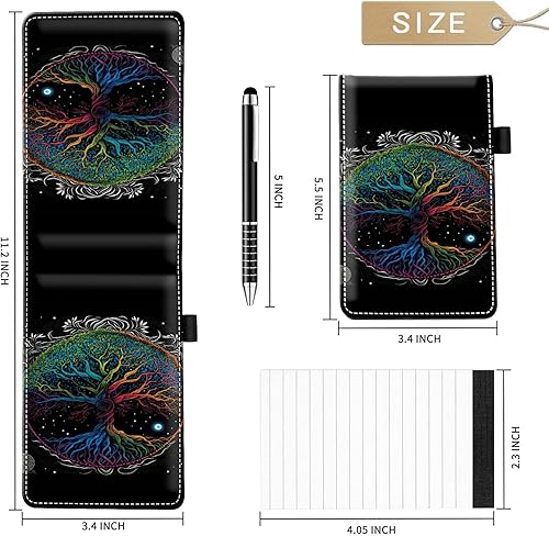 Miniatura 79 de Juego de 4 soportes para bloc de notas de tamaño de bolsillo, de piel sintética, mini bloc de notas con 2 bloc de notas pequeños y lápiz capacitivo