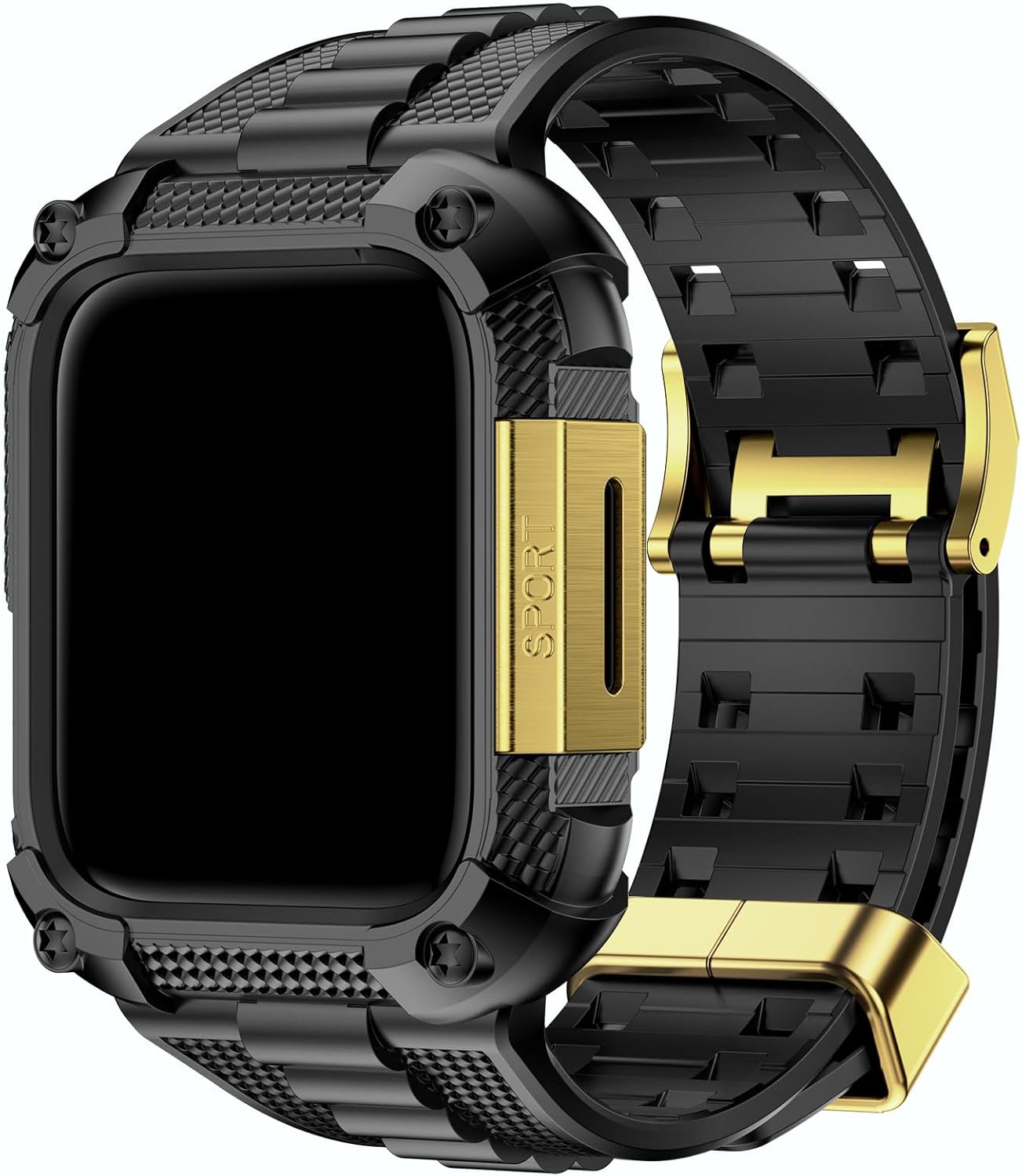 Fullmosa Compatible with Apple Watch Bands 45mm 44mm Series 9/8/7/6/5/4/SE3/SE2/SE, TPU Rugged iWatch Strap Military Grade Shockproof Bumper Case for Men Women, Grey