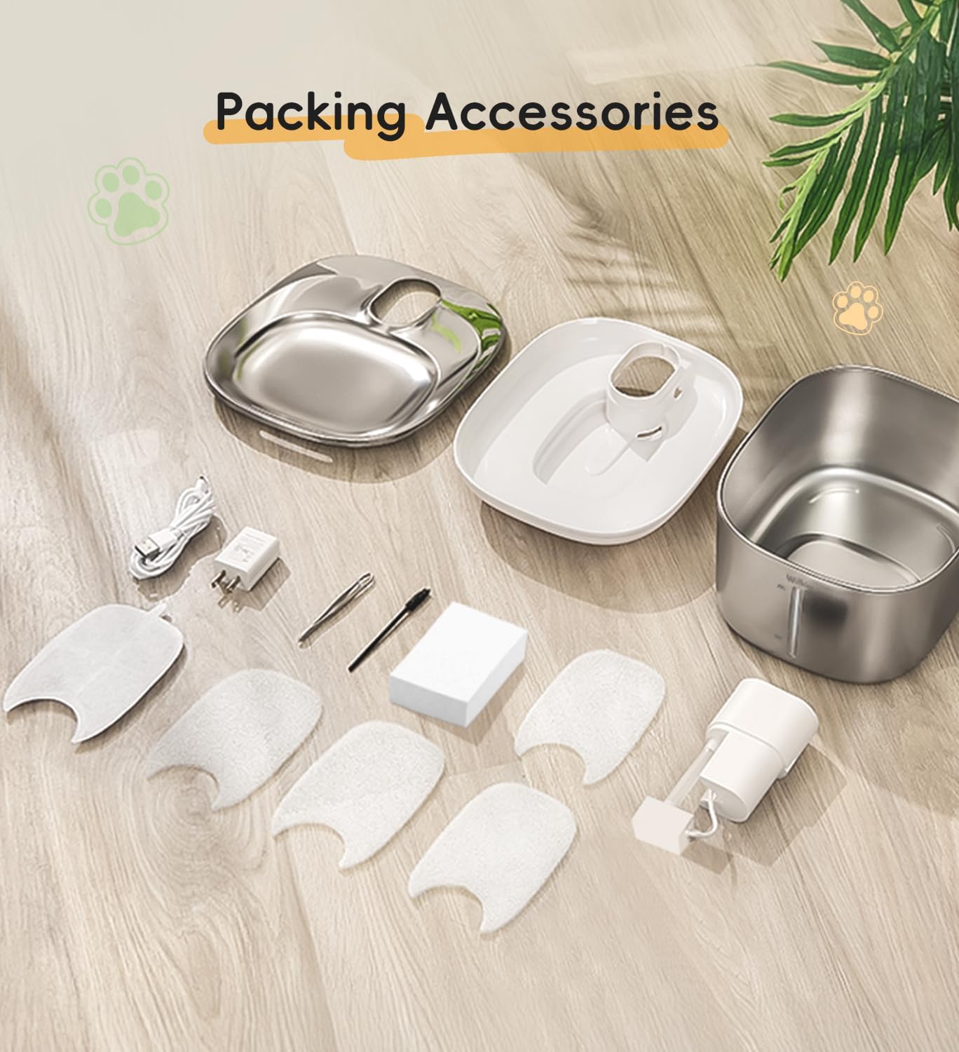 Cat Water Fountain Stainless Steel, 138fl.oz / 4.1L Wireless Cat Fountain, Pet Water Dispenser Cordless for Cats & Dogs Indoor - Image 10