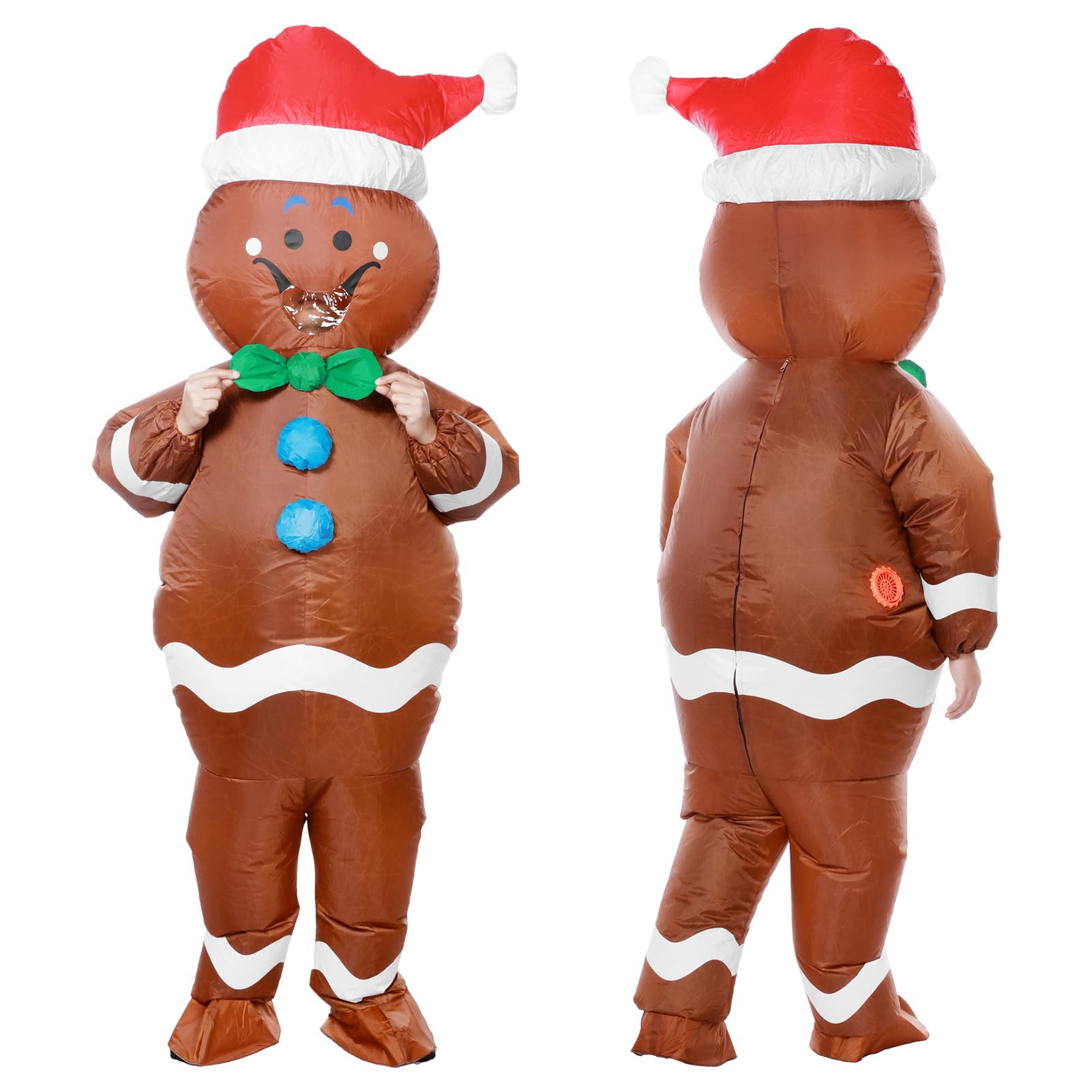 Ficlwigkis Christmas Inflatable Costumes Santa Claus Outfit Blow up Christmas Snowman Reindeer Costume Fancy Dress for Ault Unisex One Size - Image 2